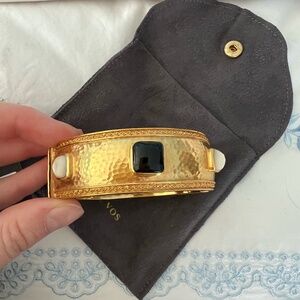 NWT Julie Vos Cannes Statement Hinge Bangle- Obsidian